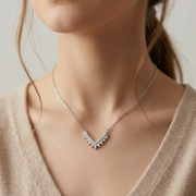 Luxury 925 Sterling Silver Crystal Flower Pendant with Chain